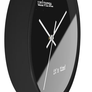 It's Time! Black Wood Frame Wall Clock