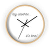 It's Time! Light Wood Frame Wall Clock