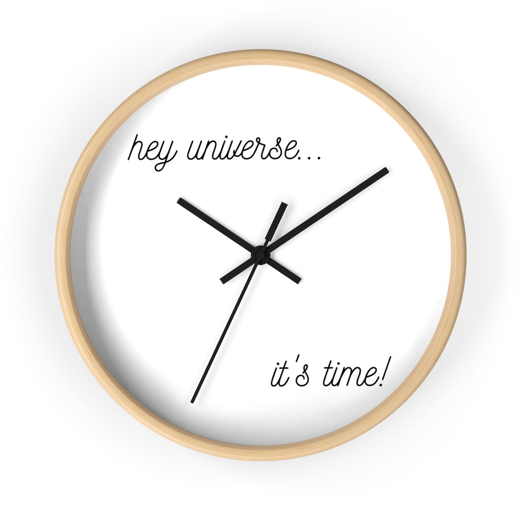 It's Time! Light Wood Frame Wall Clock