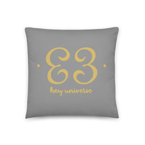 Hey Universe Grey & Gold Pillow