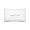Just Ask White & Navy Pillow