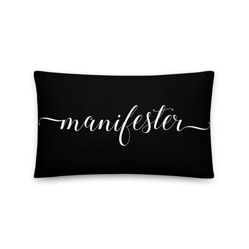 Manifester Black & White Pillow