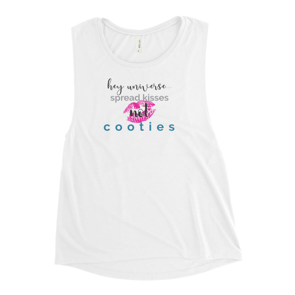 Women's Spread Kisses not Cooties Muscle Tank