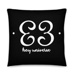 Hey Universe Black & White Pillow