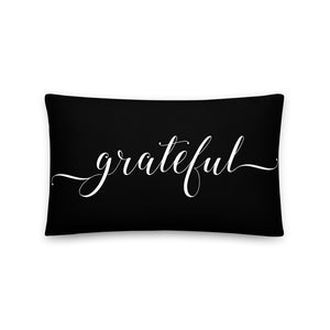 Grateful Black & White Pillow