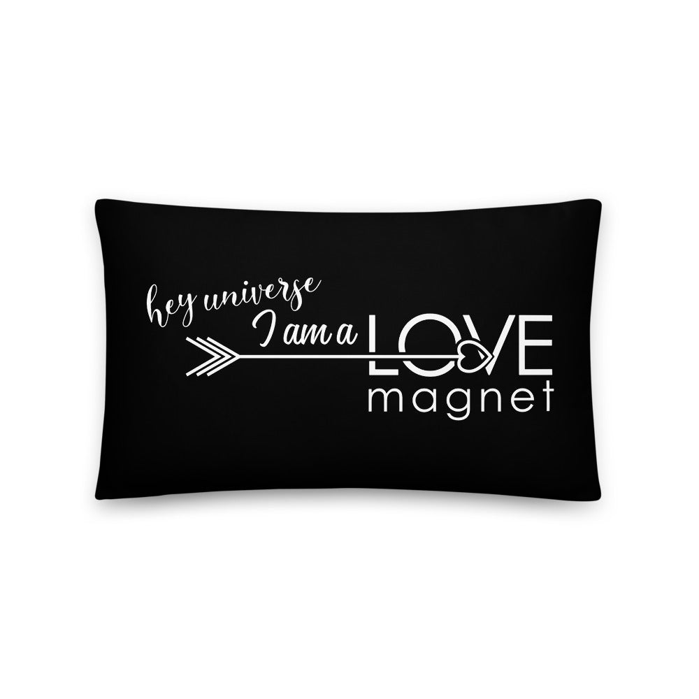 I am a Love Magnet Black & White Pillow