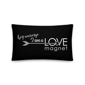 I am a Love Magnet Black & White Pillow
